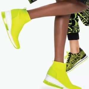 Michael Kors Skyler Knit Sock Sneaker Acid Yellow
